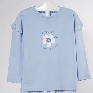 Pijama largo ni&ntilde;a estampado flores