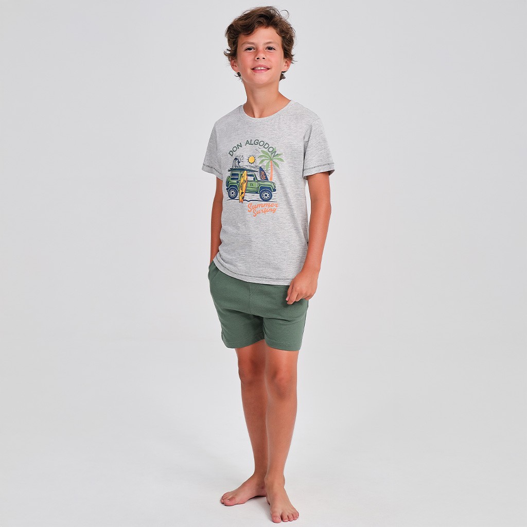 Pijama ni&ntilde;o manga corta Summer Surfing