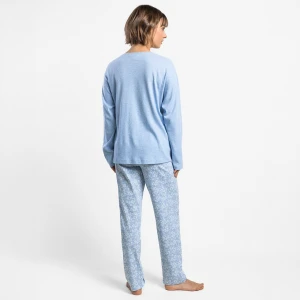 Pijama manga larga mujer cuello pico
