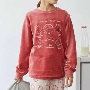 Pijama ni&ntilde;a juvenil largo ovejita tundosado