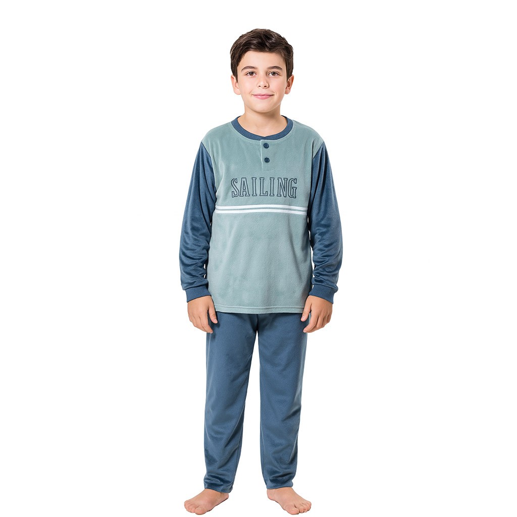 Pijama juvenil manga larga tundosado