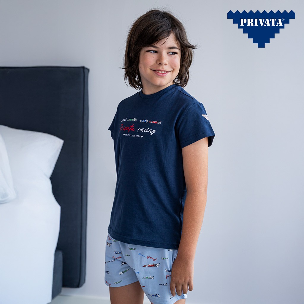 Pijama algod&oacute;n infantil manga corta