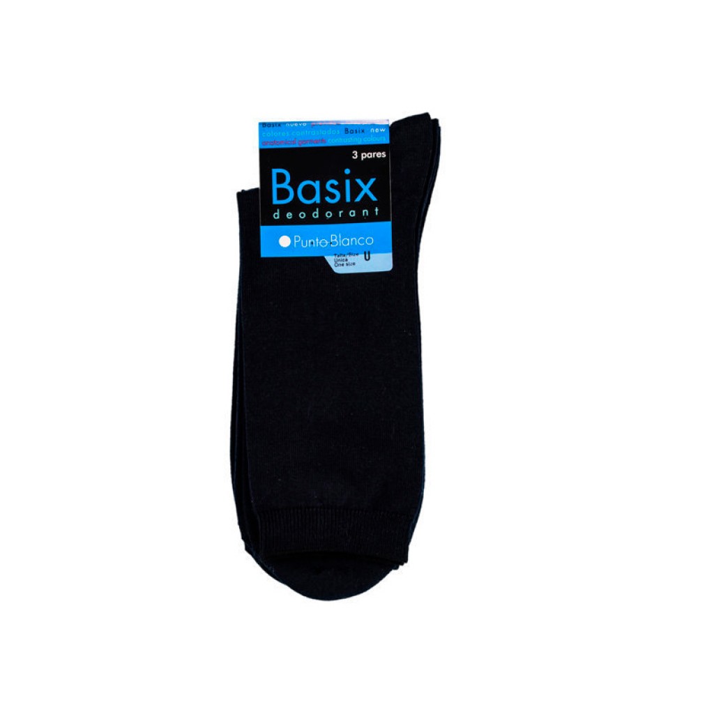 Pack de 3 calcetines de algodón lisos - Basix