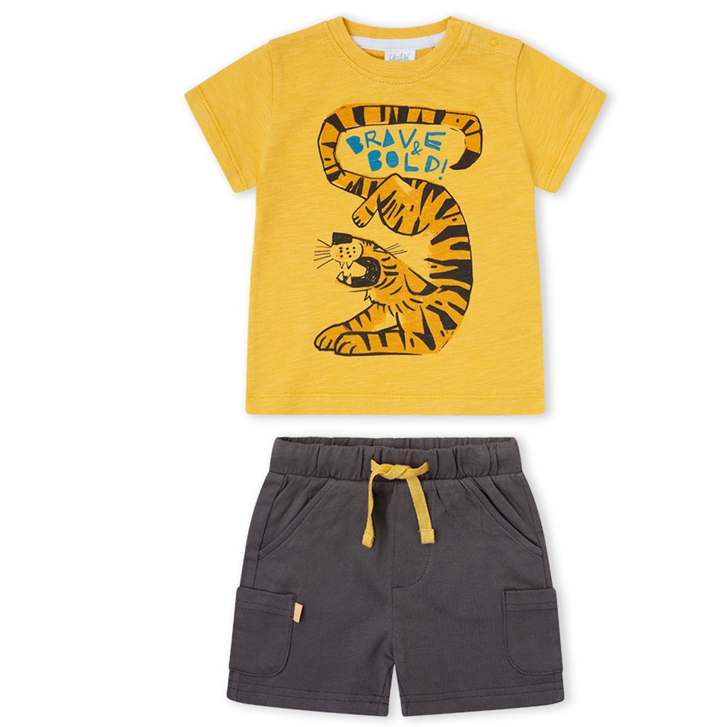 Conjunto exterior beb&eacute; algod&oacute;n manga corta