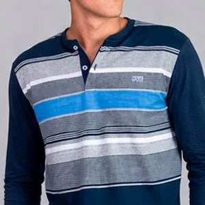 Pijama largo hombre cuello botones