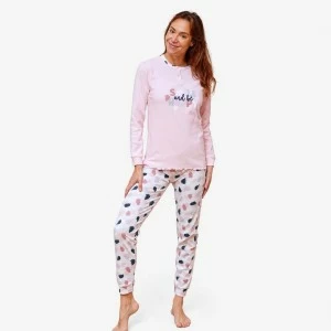 Pijama mujer cuello botones estampado