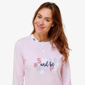 Pijama mujer cuello botones estampado