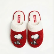 Zapatilla mujer borreguito rojo Snoopy