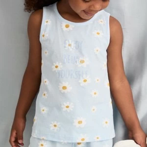 Pijama algod&oacute;n infantil tirantes margaritas