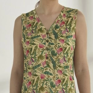 Camison mujer de viscosa son mangas cuello pico