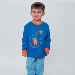 Pijama algod&oacute;n infantil manga larga