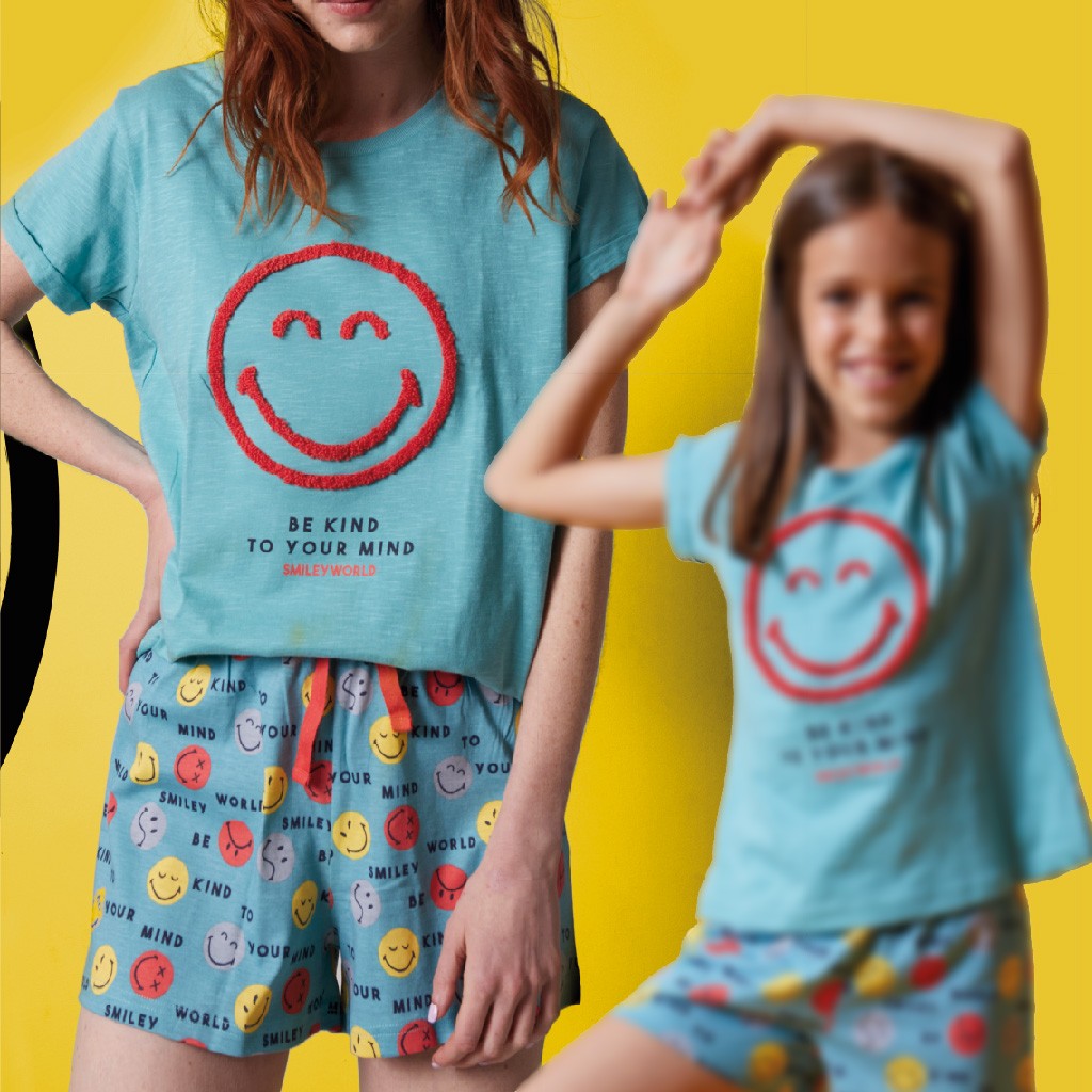Pijama corto mujer carita Smiley
