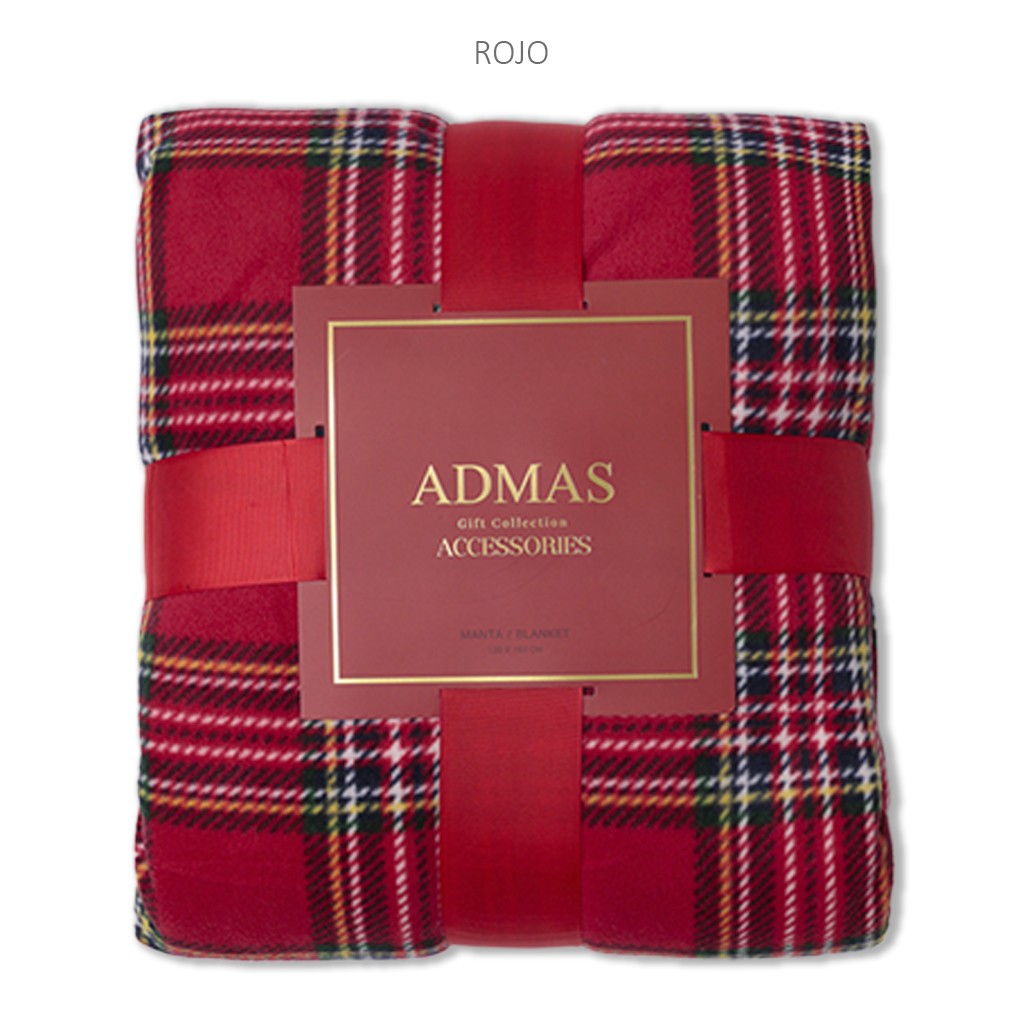 Manta cuadros escoceses coralina suave forrada