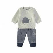 Conjunto beb&eacute; tundosado azul manga larga