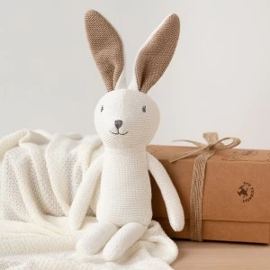 Peluche conejo tejido de punto de algod&oacute;n.