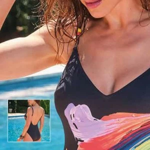 Ba&ntilde;ador mujer liso estampado efecto pintura copaC 