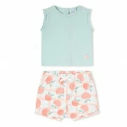 Conjunto corto beb&eacute; tejido algod&oacute;n 