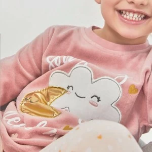 Pijama ni&ntilde;a tundosado nubes