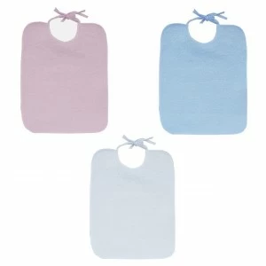 Babero liso lazos en pack 12 impermeable con rizo