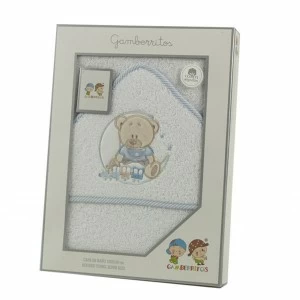 Capa ba&ntilde;o Bebe bordado ositos rizo americano