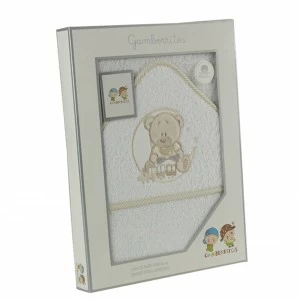 Capa ba&ntilde;o Bebe bordado ositos rizo americano