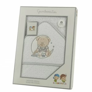 Capa ba&ntilde;o Bebe bordado ositos rizo americano
