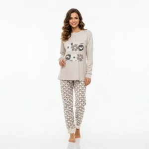 Pijama largo mujer algod&oacute;n estampado