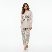 Pijama largo mujer algod&oacute;n estampado