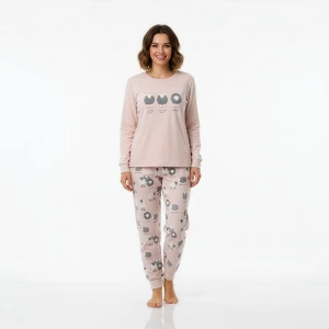 Pijama mujer manga larga tundosado ovejitas