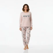 Pijama mujer manga larga tundosado ovejitas