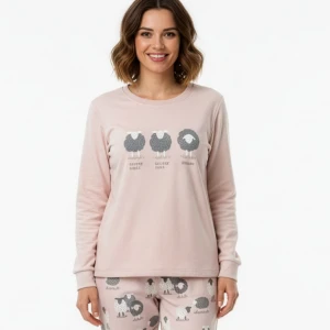 Pijama mujer manga larga tundosado ovejitas