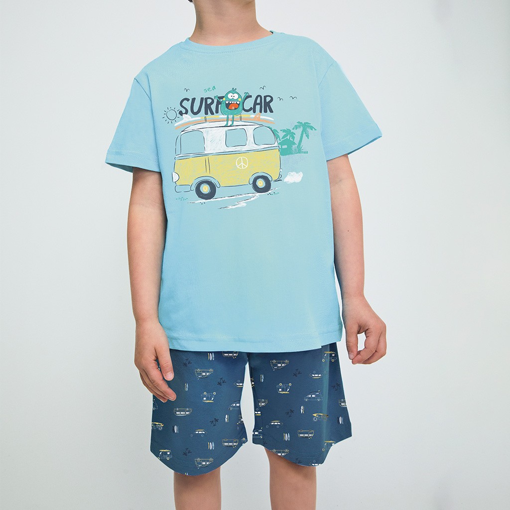 Pijama niño manga corta Surf Car