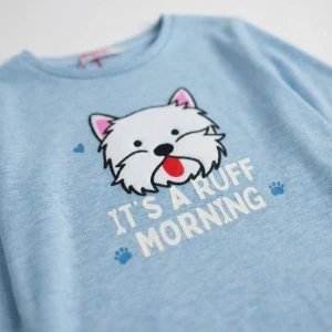 Pijama ni&ntilde;a algod&oacute;n manga larga perrito