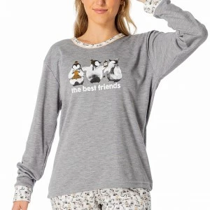 Pijama mujer algod&oacute;n ping&uuml;inos