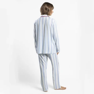 Pijama camisero mujer tejido viscosa rayas