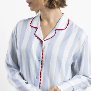 Pijama camisero mujer tejido viscosa rayas