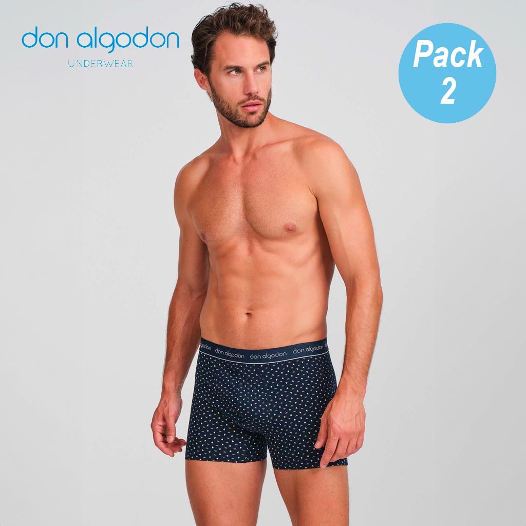 Boxer hombre algodón pack x2 goma vista