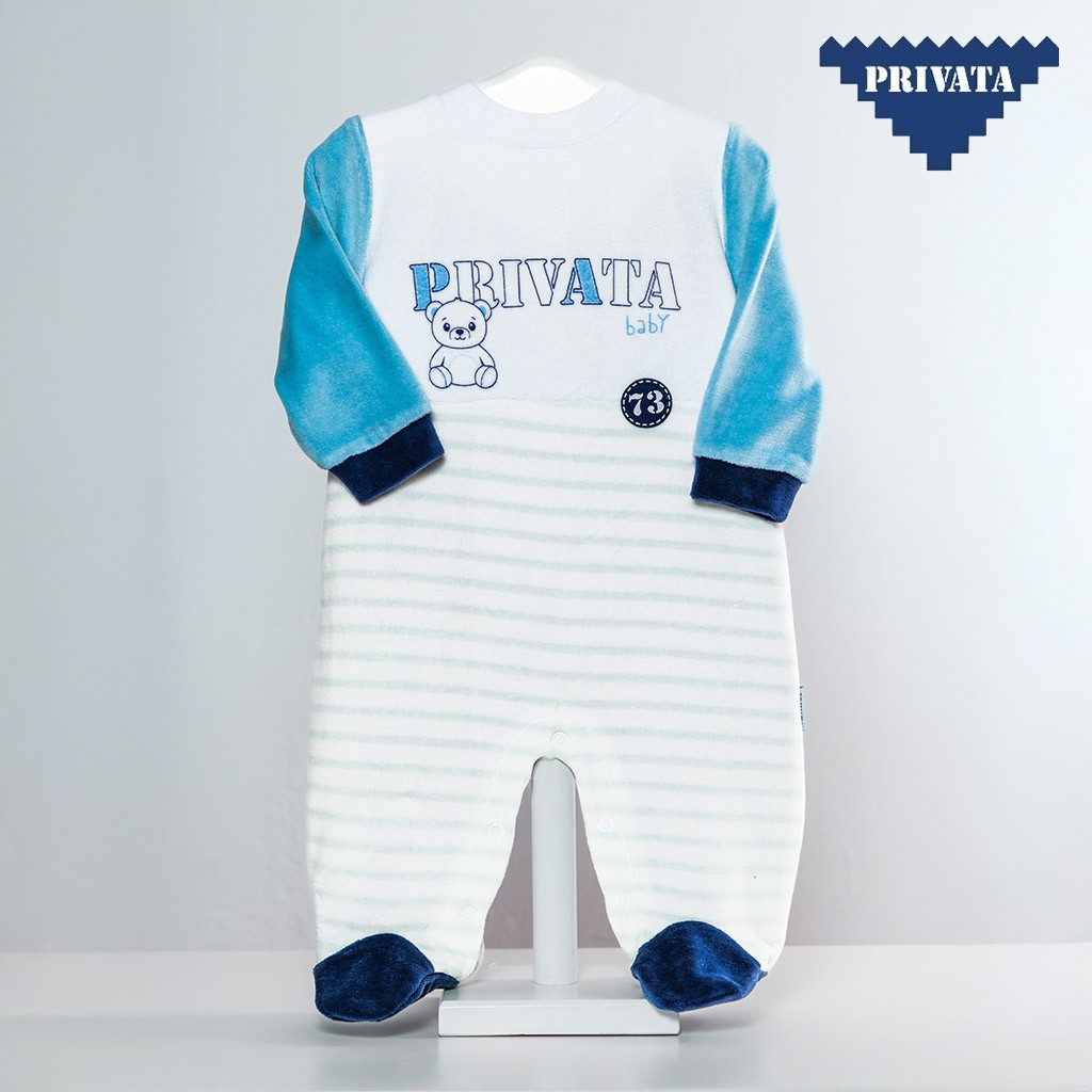 Pelele manga larga bebé tundosado