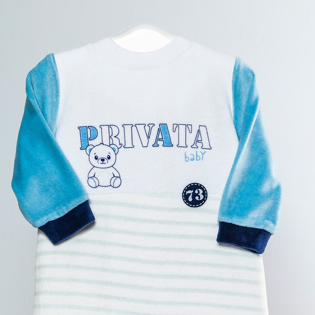 Pelele manga larga bebé tundosado