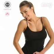 Camiseta tirante fina 100% algod&oacute;n canale 1x1