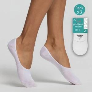 Salvapies mujer algod&oacute;n con silcona en talon pack3