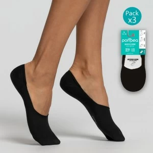 Salvapies mujer algod&oacute;n con silcona en talon pack3