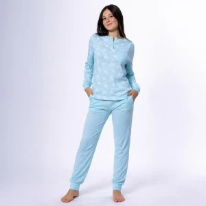 Pijama mujer manga larga algodon fino entretiempo