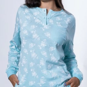 Pijama mujer manga larga algodon fino entretiempo