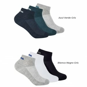 Calcet&iacute;n tobillero pack x3 hombre transpirable