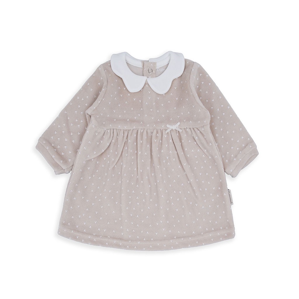 Vestido bebé manga larga tundosado
