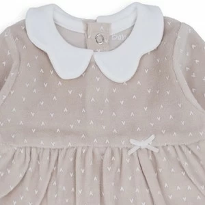 Vestido beb&eacute; manga larga tundosado