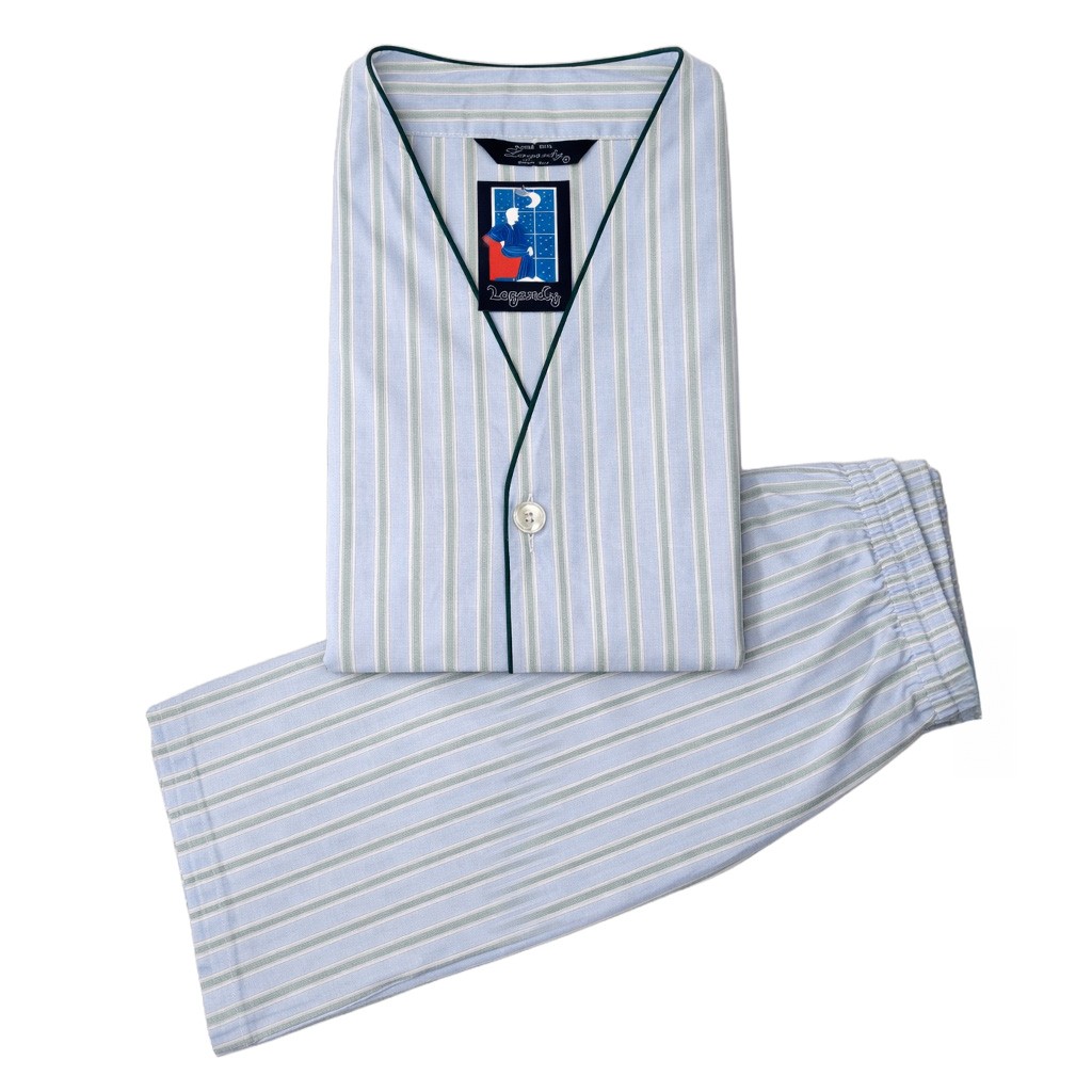 Pijama hombre corto listas popelin