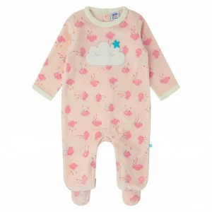 Pelele beb&eacute; estampado nubes rosas