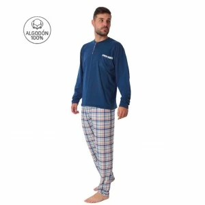 Pijama hombre algod&oacute;n pantal&oacute;n cuadros